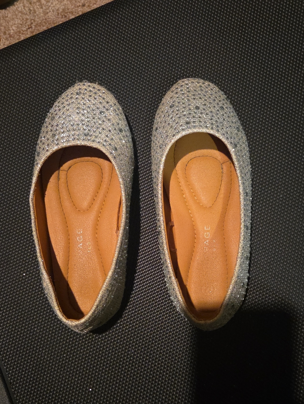 Rampage Silver Glitter Girls' Ballet Flats